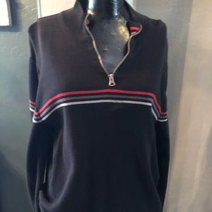 Black sweater with stripes